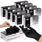 FINITEX - Black Nitrile Disposable Gloves, Exam Gloves, Powder-free, Latex-free, 3mil, 1000PCS (Medium)