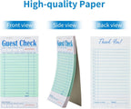 ZPARIK 20 Pack/1000 Tickets Guest Checks Books for Servers, Green