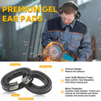 Kalence Gel Ear Pads Bluetooth 5.4 Hearing Protection Headphones, 30dB Noise Cancelling Headphones, 1200mAh Rechargeable Safety Earmuffs Bluetooth Ear Protection for Mowing