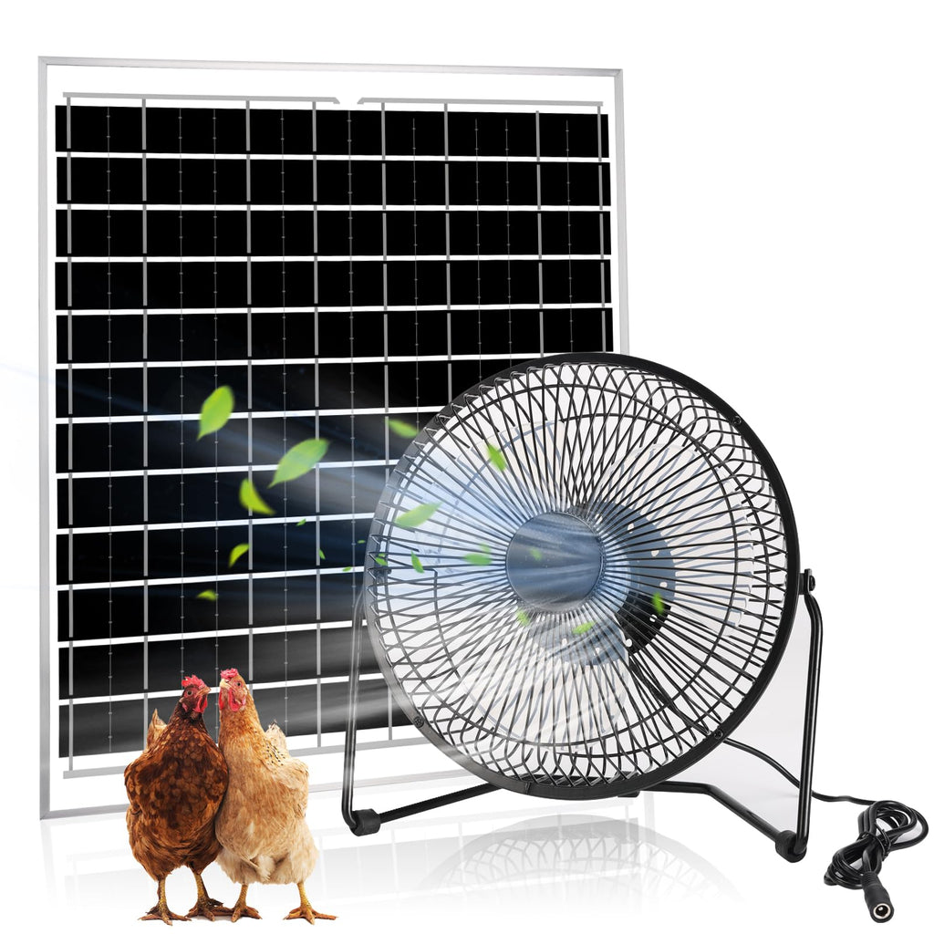 blessny 8" Solar Fan for Greenhouse, Chicken Coop, Pet House, Shed