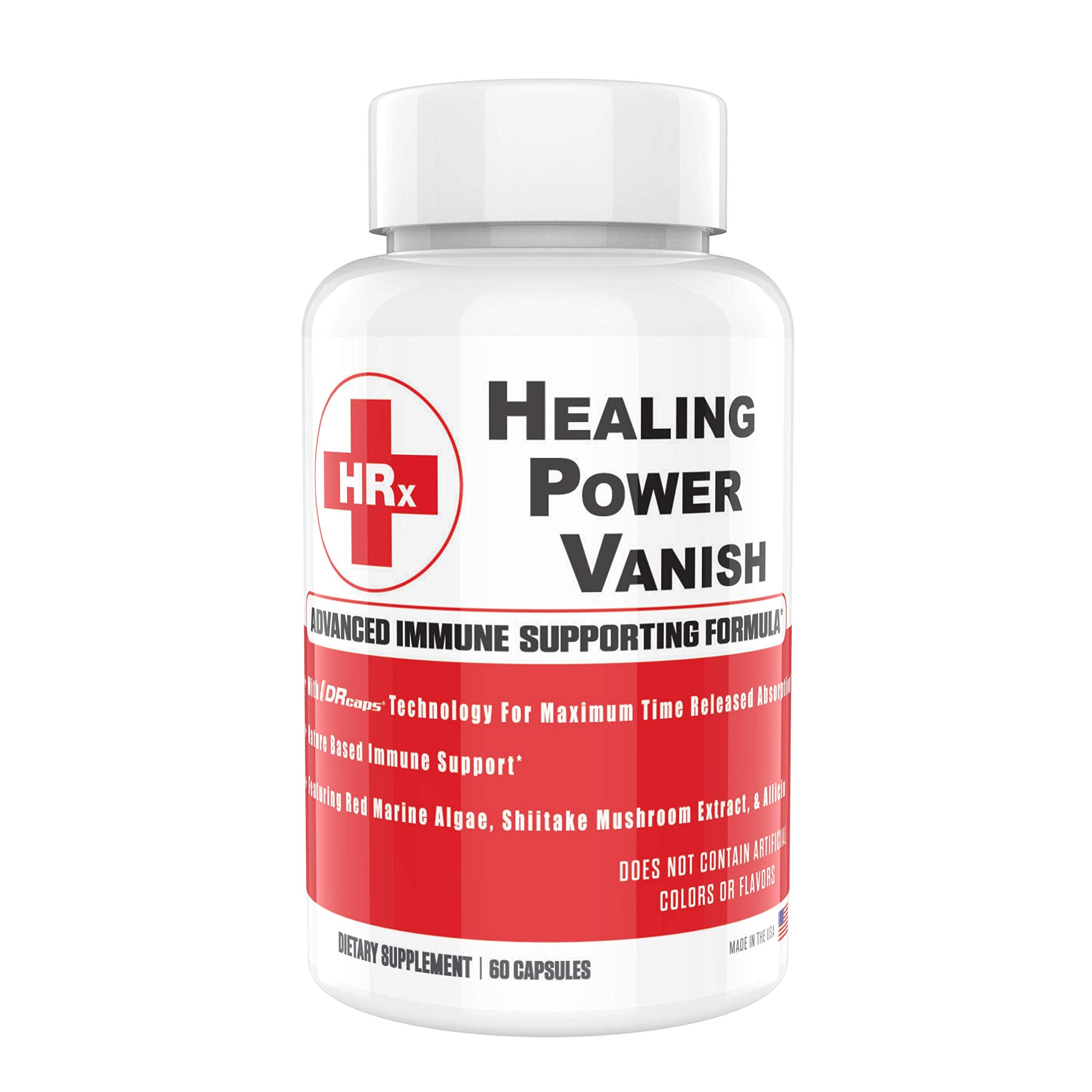 Re+Gen Nutrition Herp Rescue Healing Power Vanish, Immune Support for Women, Mushroom Supplement, Pure Shiitake Mushroom, Beta Glucan, Red Marine Algae, 60 Capsules
