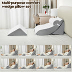 PIASHJOY 4pcs Wedge Pillow Set for After Surgery,Wedge Pillows for Back Pain Relief and Leg Pain,Wedge Pillow for Legs Swelling,Back Support, Post Surgery Recovery