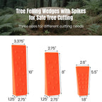 6 Pack Tree Felling Wedges with Spikes for Safe Tree Cutting – 2 Each of 10", 8” and 5.5” Wedges with Storage Bag; 6 Felling Dogs to Guide Trees Stabilize and Safely to Ground for Loggers and Fallers
