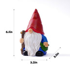 Hand-Painted Traveler Resin Garden Gnome Statue 6.1in - Whimsical Explorer Figurine for Outdoor & Indoor Decor - Weather Resistant Gnome with Staff & Satchel for Patio, Yard, Lawn, Home & Gift