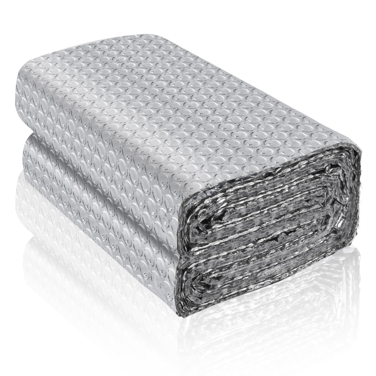 Reflective Foil Insulation, Double Reflective Bubble Insulation Sheet, Aluminum Foil Bubble Shield, Radiant Barrier Roll for RV Windows Weatherproofing (47''x 10Ft)