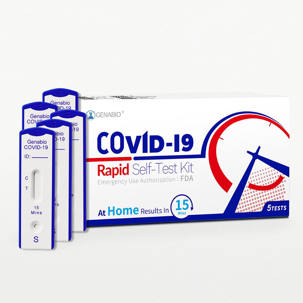 Genabio COVID-19 Antigen Rapid Self-Test Kit (270 Tests) – FDA EUA Authorized | 15 Min At-Home Results | OTC Nasal Swab | Easy Self-Test | (54 Packs, 5 Tests per Pack)
