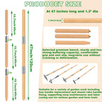 BuerKeo Wooden Hoe Handle Replacement, 47 Inch Length Wooden Pole & Rake Garden Tool Replacement Handle, 1.3 Inch Diameter Long Tapered Handles for Hollow Hoe Fork Shovels Tamper Gardening Tools