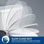 Bemis Slow Close Elongated Toilet Seat, Easy Clean Hinges, White