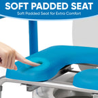 Ultimate Raised Toilet Seat with Handles, Bedside Commode, Padded Armrests, Adjustable Height, Premium Elevated Toilet Seat for Elderly Bathroom Safety with Arms, Standard and Elongated Toilets, Blue