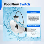 Hoodutric Flow Switch, GLX-FLO-RP for Hayward Goldline Aquarite Salt System Pool Flow Sensor Suitable Aqua Rite Swimming Pool Salt Cell System Assembly with Tee and 15ft Cable