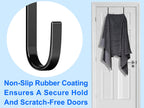 Mars-Rock Single Over Door Steel Hooks 4 Pack Fit 1-3/8" Door 5.5" Black