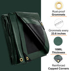 Patiobay Tarp 20x20 Feet, 16 Mil Large Waterproof Tarps Heavy Duty with Brass Grommets, Thick Plastic Tarp, UV Resistant Tear&Fade Resistant, Reinforced Edges for Outdoor Pool Car Camp Tent