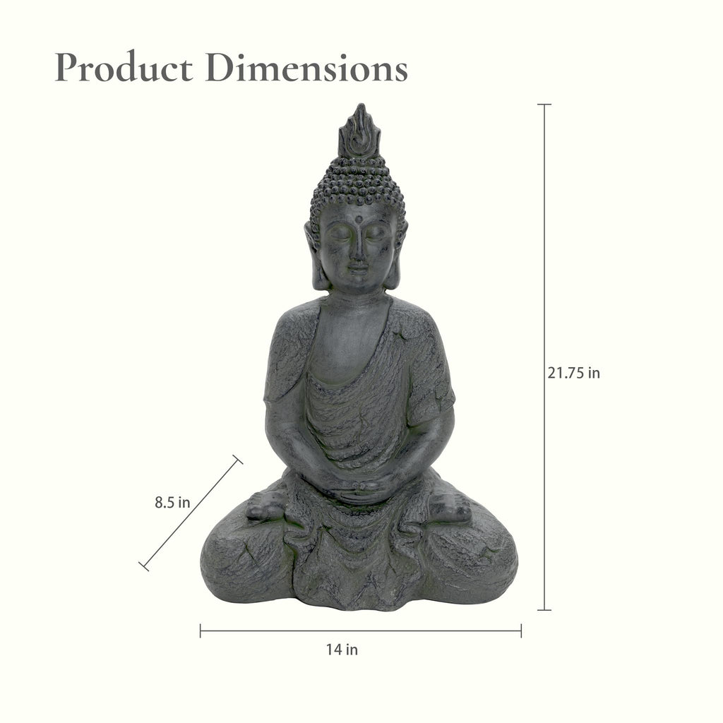 LuxenHome Large Buddha Statue, 22" Meditating Buddhas Garden Statue