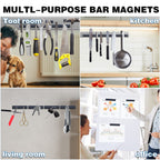 MIKEDE 20 Pack Strong Neodymium Magnets with Double-Sided Adhesive, Black Magnet for Science Experiments STEM Projects,Kitchen, DIY, Tool Storage - 60 x 10 x 3 mm Black