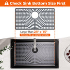 Snuggery Silicone Sink Protector for Kitchen Sink 28" x 15" – Flexible Sink Mat, Heat Resistant Grid, Non-Slip Rack, Easy to Clean Dishwasher Safe – Fits Farmhouse, Single & Double Bowl Sinks