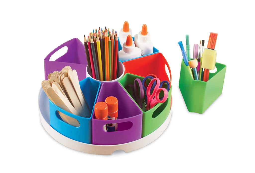 Learning Resources Create a Space Storage Center - Toy Desk Organizer, Classroom Workspace Must Haves, Homeschool Organization, Arts & Crafts, Rotating Caddy, Office & Teacher Supplies