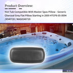 XQK 2 Pack Hot Tub Compatible with Master Spas Pillow - Generic Charcoal Grey Flat Pillow Starting in 2009 HTCP8-05-0094 / X540720 / MASX540720