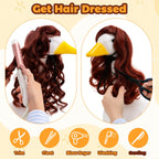 Eccliy 6 Pcs Porch Goose Wigs Dog Cat Pet Outfits Costume Small Funny Pet Wig Cute Lawn Porch Goose Accessories Statue Braid Wig for Holiday Outdoor Garden Patio Yard Goosey Decoration