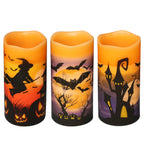 DRomance Halloween LED Flameless Pillar Candles Battery Operated with Timer