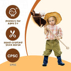HollyHOME Stick Horse Plush Handcrafted Hobby Horse on a Stick with Wood Wheels Real Pony Neighing and Galloping Sounds for Kids Toddlers Chocolate 36 Inches(AA Batteries Required)