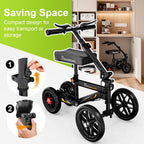 BlessReach Deluxe Medical Scooter Double Handbrake, All Terrain Steerable Knee Scooter Crutch Alternative, for Adults Injured Ankle & Foot Recovery in Blacks