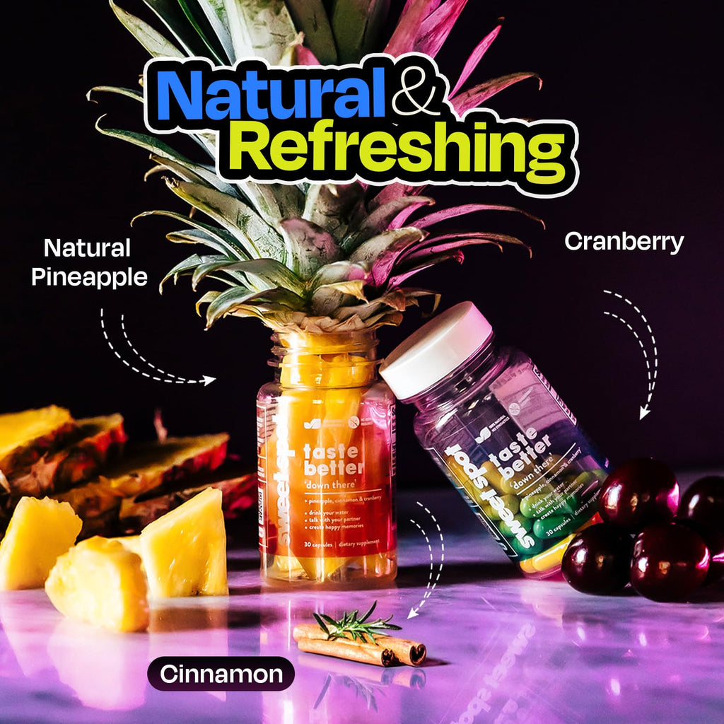 Pineapple Probiotics for Men – 625mg Sweet Spot Formula with Pineapple Extract, Cranberry & Cinnamon, Supports pH Balance & Freshens Taste, 60 Capsules, Made in the USA