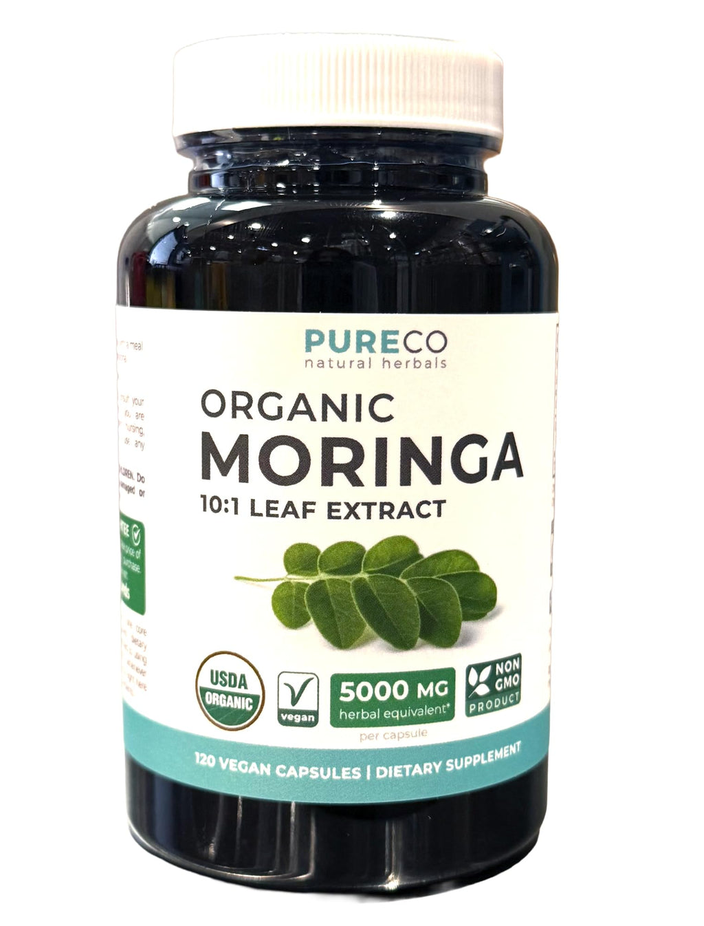 USDA Organic Moringa Capsules - High Potency Organic Moringa 500mg Extract 10:1 Per 1 Capsule Serving - Nutrient Dense Green Superfood Antioxidant - Vegan & Non-GMO Moringa (4 Month Supply)