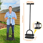 Aerator Lawn Tool, 16 Iron Spikes Manual Lawn Aerators with 3-Layer Anti-Loose Cover & Spring Auto Soil Clean, Yard Grass Aerator for Healthier Lawn, Garden Tool, Pre-Assembled Base for Easy Setup