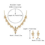 BriLove Women's Wedding Jewelry Set Leaf Flower for Bridal Prom Champagne