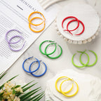 Sasylvia 16 Pairs Colored Hoop Earrings for Women,Classic Style