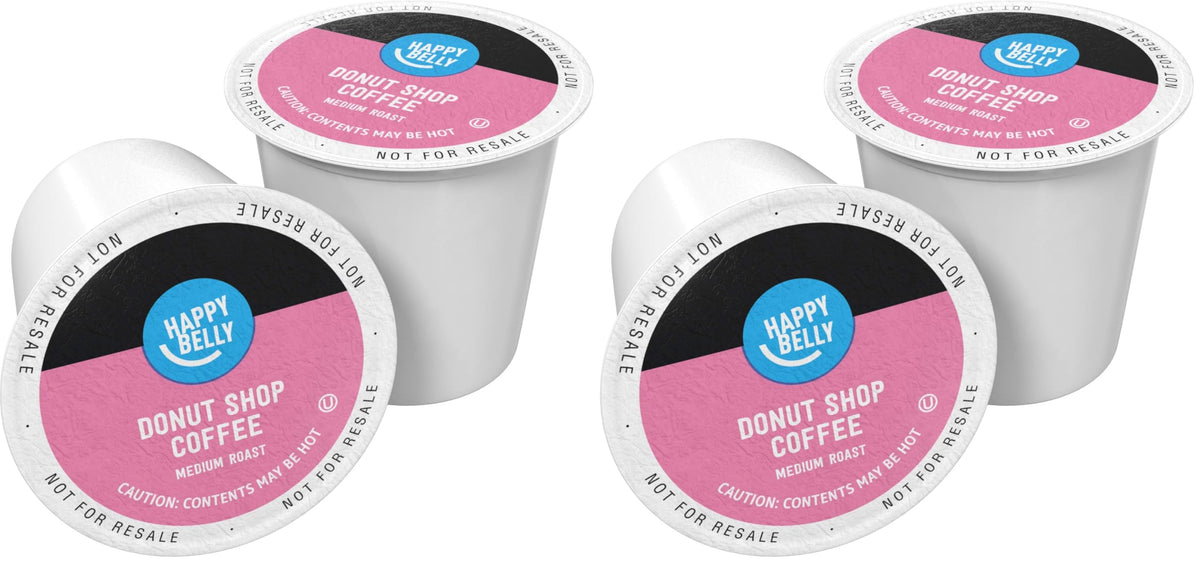 Amazon Brand - Happy Belly Medium Roast Coffee Pods, Donut Shop, Compatible with Keurig 2.0 K-Cup Brewers, 100 Count