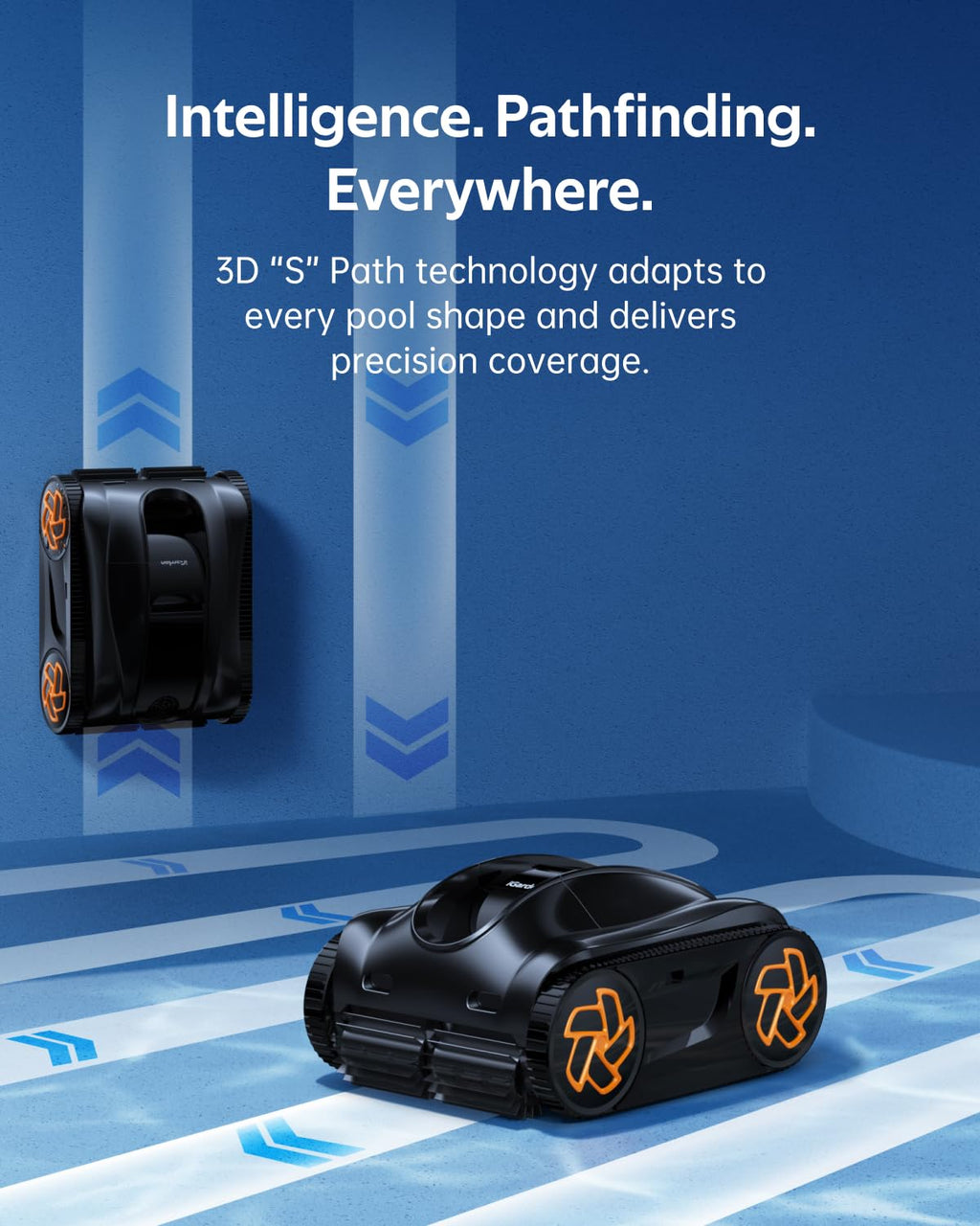 iGarden Robotic Pool Cleaner K Series, Cordless Pool Vacuum Robot for Inground & Above Ground Pools, Smart Navigation, Touchscreen, Self-Parking, Cleans Floor, Wall & Waterline, 150 Min