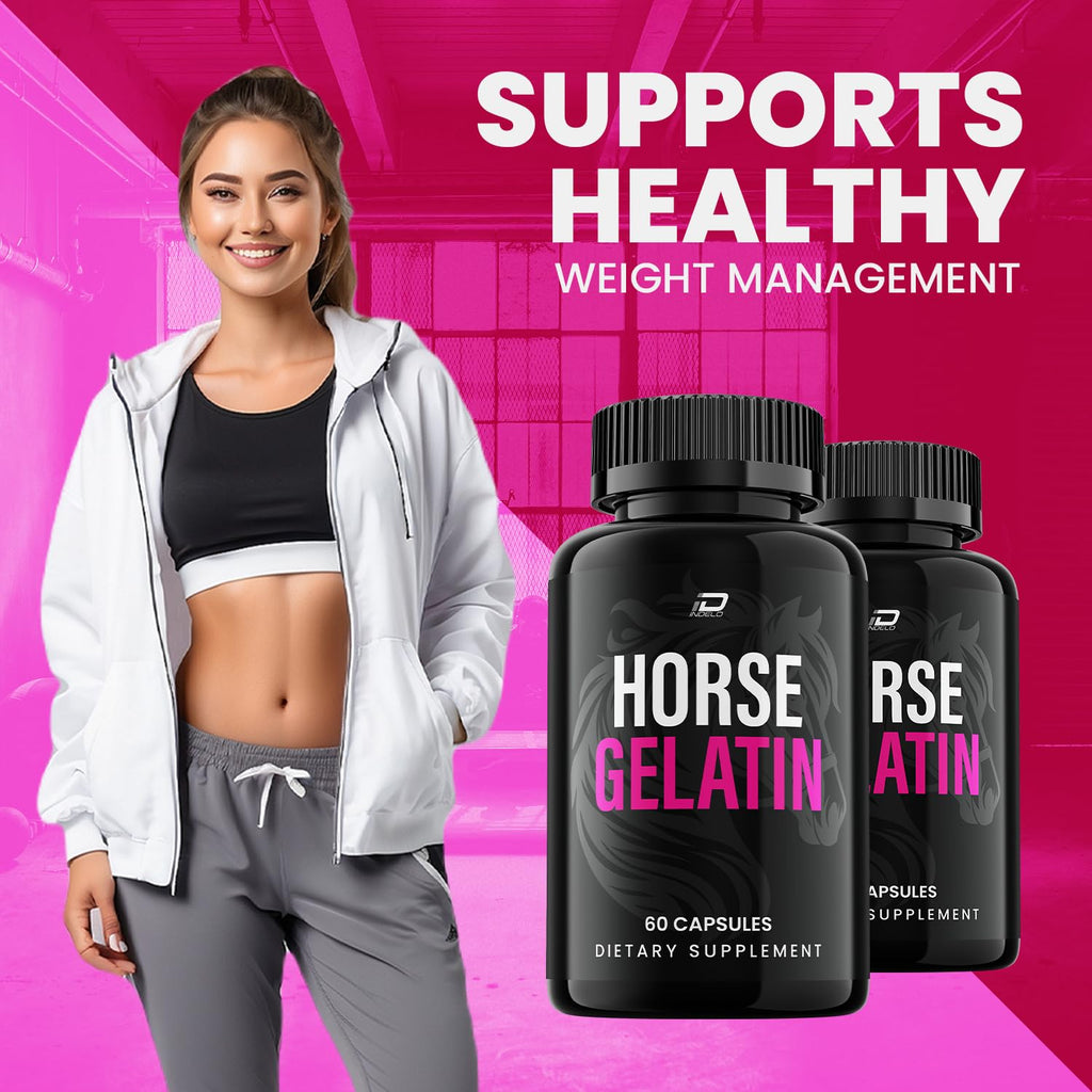 Horse Gelatin Capsules – HorseGelatin Advanced Formula Pills Natural Ingredients Dietary Supplement - 60 Capsules