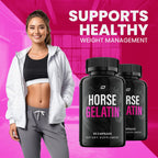 Horse Gelatin Capsules – HorseGelatin Advanced Formula Pills Natural Ingredients Dietary Supplement - 60 Capsules
