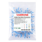 500PCS Blue Waterproof Solder Seal Wire Connectors 16-14 AWG, Heat Shrink Butt Connectors Terminals Solder Sleeve Wire Splice Connector for Marine Boat Wire Joint