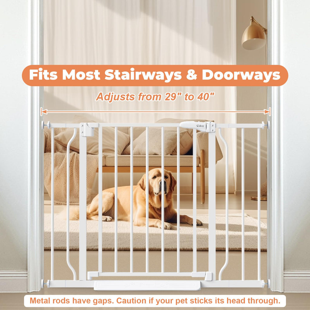 Cideny Baby Gate Auto Close, 29"-40" Dog Gate Indoor for Stairs & Doorways