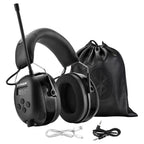 ZOHAN AM/FM Radio Headphone with Digital Display,Ear Protection Noise Reduction Earmuffs,Comfortable Hearing Protector(Black, Bluetooth, Type-C)