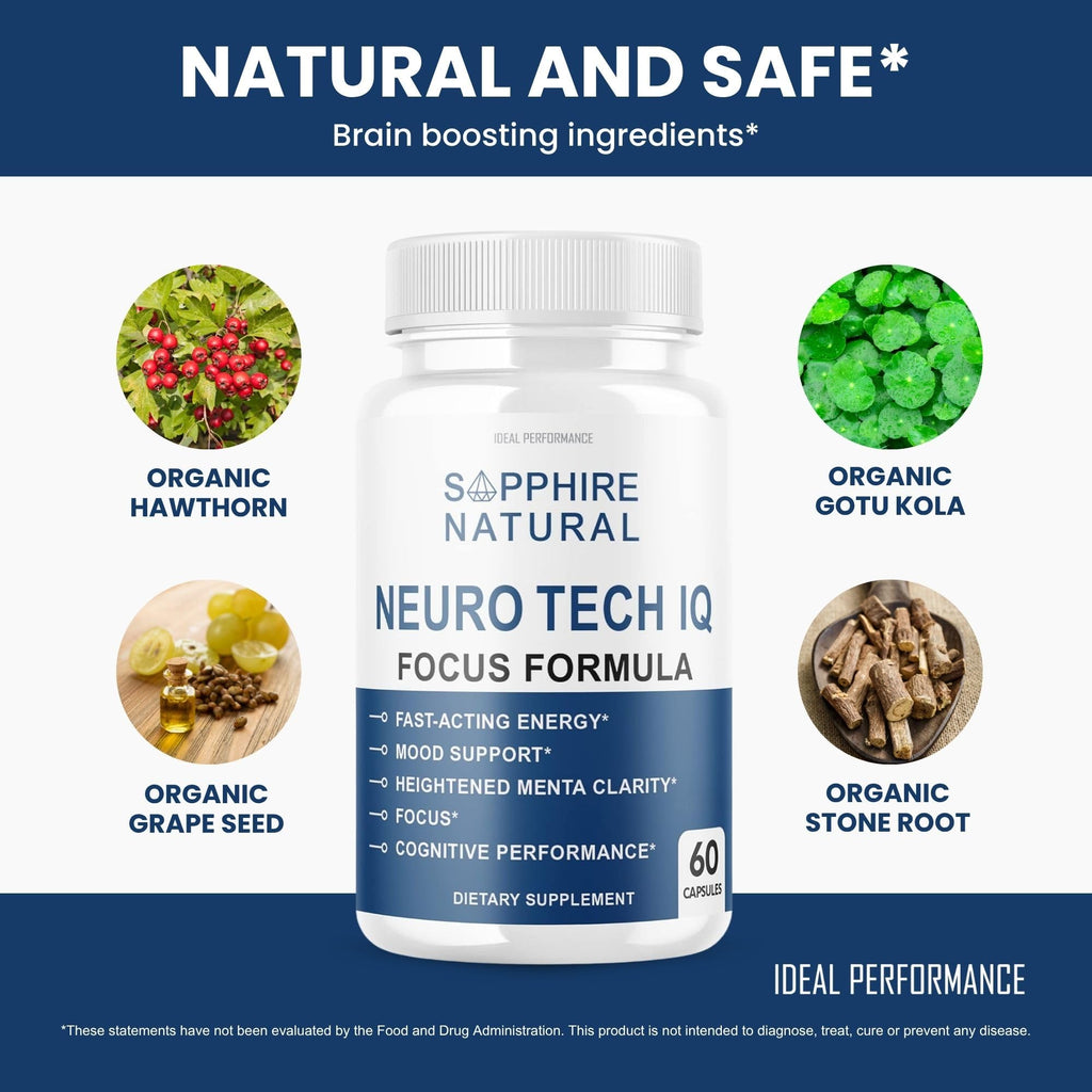 (5 Pack) Neuro Tech IQ Brain Supplement Neurotech Iq Focus Formula Pills (300 Capsules)