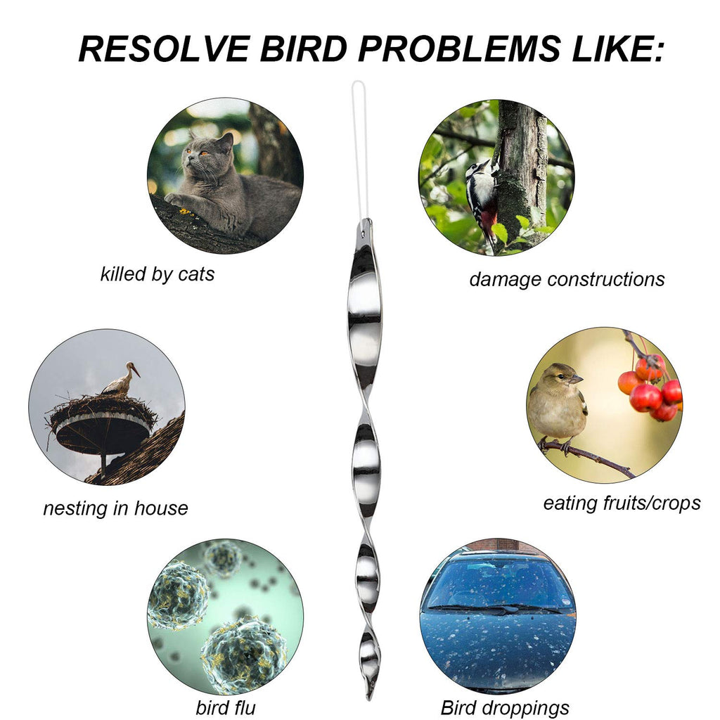 Besmon Woodpecker Bird Scare Devices，Reflective Scare Rods Control Device to Keep Birds Away from Patio Pool（Christmas Reflective Strip Hanging Home as Decoration） (30PCS)