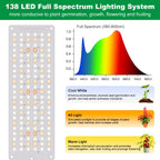 Aumtrly Seed Starting Grow Light, 552 LED Full Spectrum Plant Lamp 4 Panel