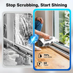 ZRHI Window Vacuum Squeegee Cordless, Electric Window Cleaner Tool with Water Collection Tank, Window Cleaning Kit Shower Squeegee for Glass Doors, Windows, Mirrors, Car