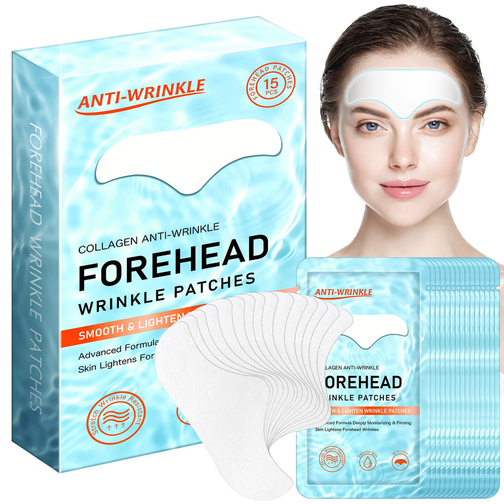 sinBron Forehead Wrinkle Patches 15 PCS - Smooth Fine Lines & Wrinkles, Anti-Wrinkle Patches with Hydrolyzed Collagen with Aloe, for Wrinkle Removal, Firming, Hydrating Skin Care - New Version 6