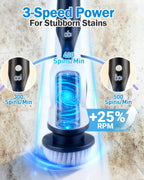 Electric Spin Scrubber, 3-Speed Cordless Shower Scrubber with 90° Adjustable & 10 Replaceable Brush Heads, 90 Mins Runtime & Full-Body IPX7 Waterproof Shower Cleaner Brush with Long Handle