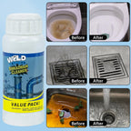 4Pcs Wild Tornado Pipe Dredge, Powerful Sink and Drain Cleaner Powder, Quick Foaming Drain Cleaner for Kitchen, Bathroom & Toilet Pipes
