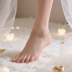 EYUMOI 14K Gold Anklets for Women Heart Ankle Bracelets for Women