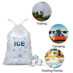 Belinlen 100 PACK 10 lb. Plastic Drawstring Ice Bags 12" x 21" Heavy-Duty