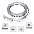 Steelsoft Stainless Steel Worm Gear Hose Clamp Assortment Kit, Cut-To-Fit