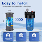 ICEPURE 10"X4.5",1 Microns Whole House Sediment Activated Carbon Water Filter Compatible with Dupont WFHDC8001,EP Series,EPM Series,CB-BB-10, GE FXHTC, GXWH40L, GXWH35F, GNWH38S, CTO10BB,1PACK