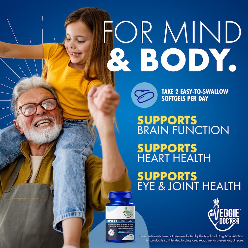 Vegan Omega 3 Supplement – Algae Omega 3 with DHA EPA DPA – Vegan Capsules from Algal – Fish Oil Alternative – Plant-Based Algae Oil Formula – Non-GMO, Carrageenan-Free, High Strength