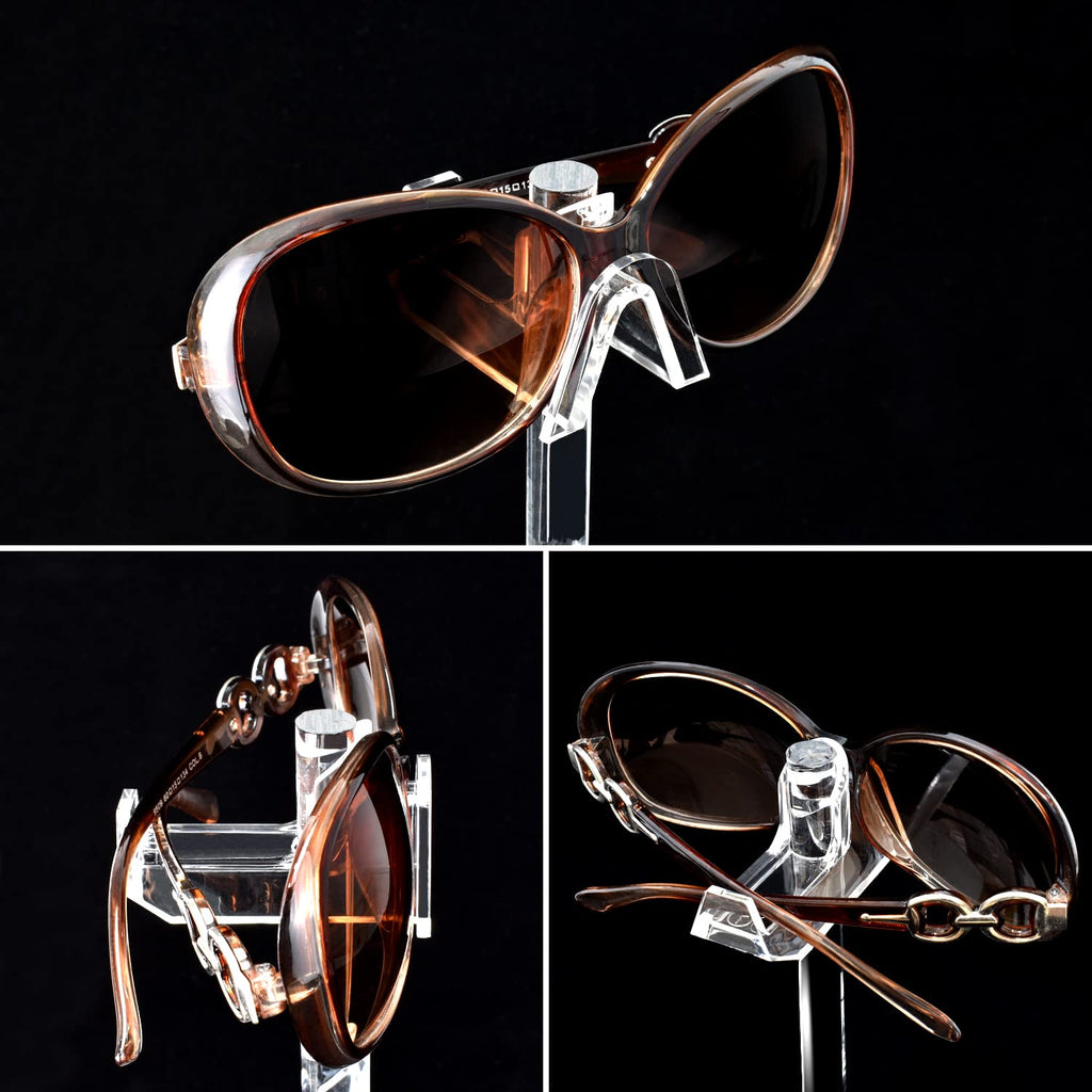 MOOCA 2 Pcs Set Premium Acrylic 3 Tier Eyeglasses Frame Riser Display Stand, Sunglasses Rack, Sunglasses Rack Holder, Acrylic Eyewear Display, Glasses Holder Stand, 3 Frames for Each Holder